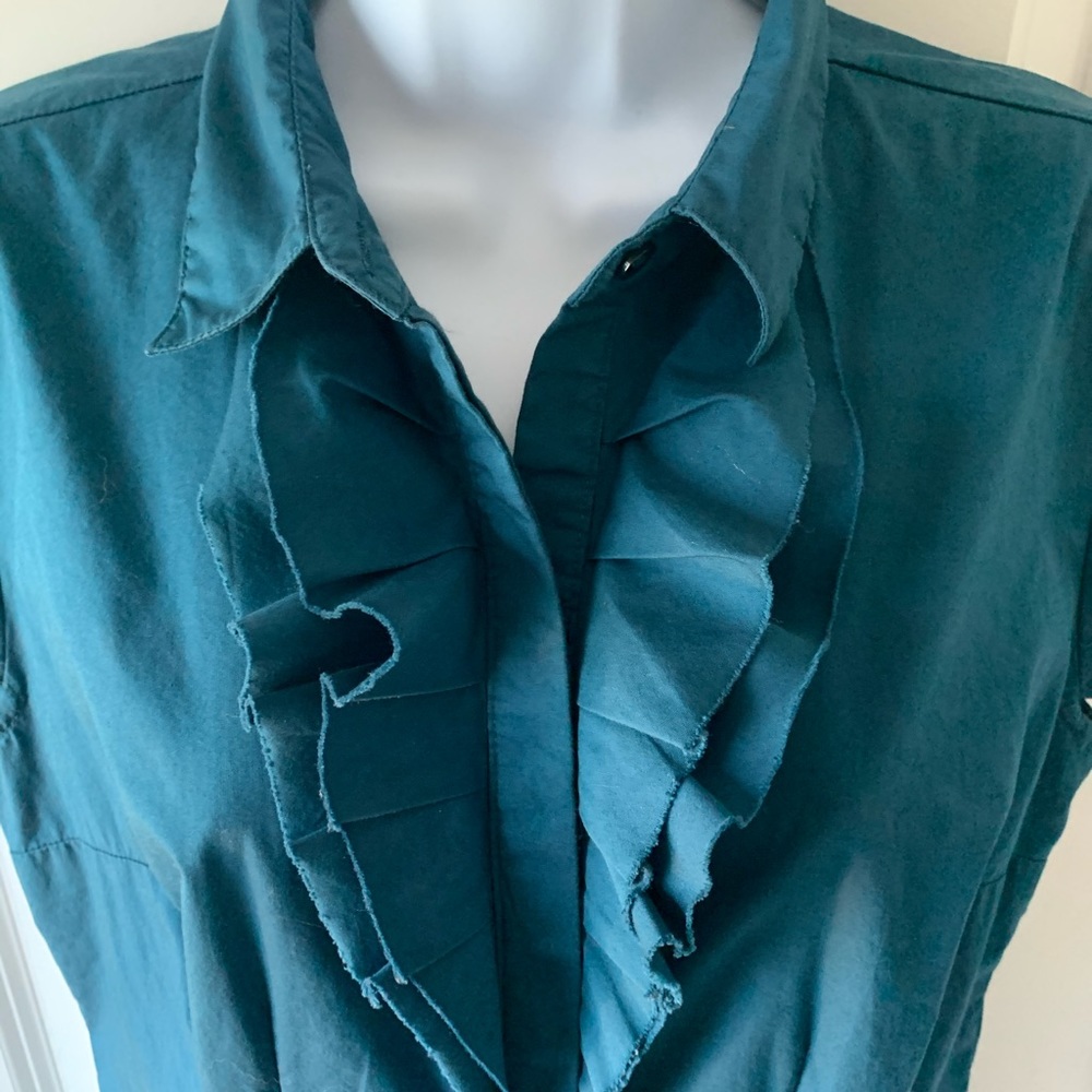 Mossimo Teal Ruffle Top - Picture 2 of 3